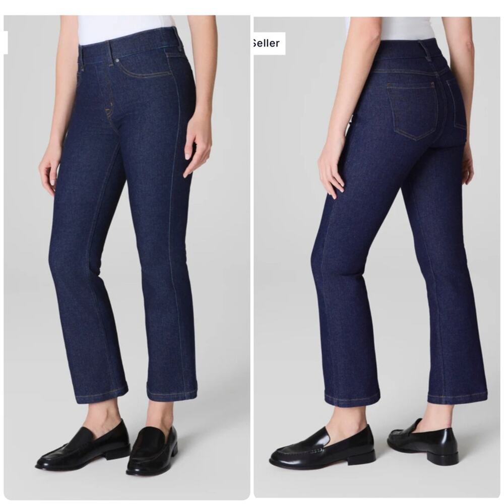 NWT‎ SPANX shape™ Every Wear Kick Flare Jeans 3X Raw Indigo Navy